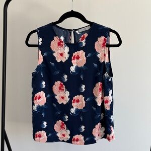 Dalia Navy and Pink Floral Blouse